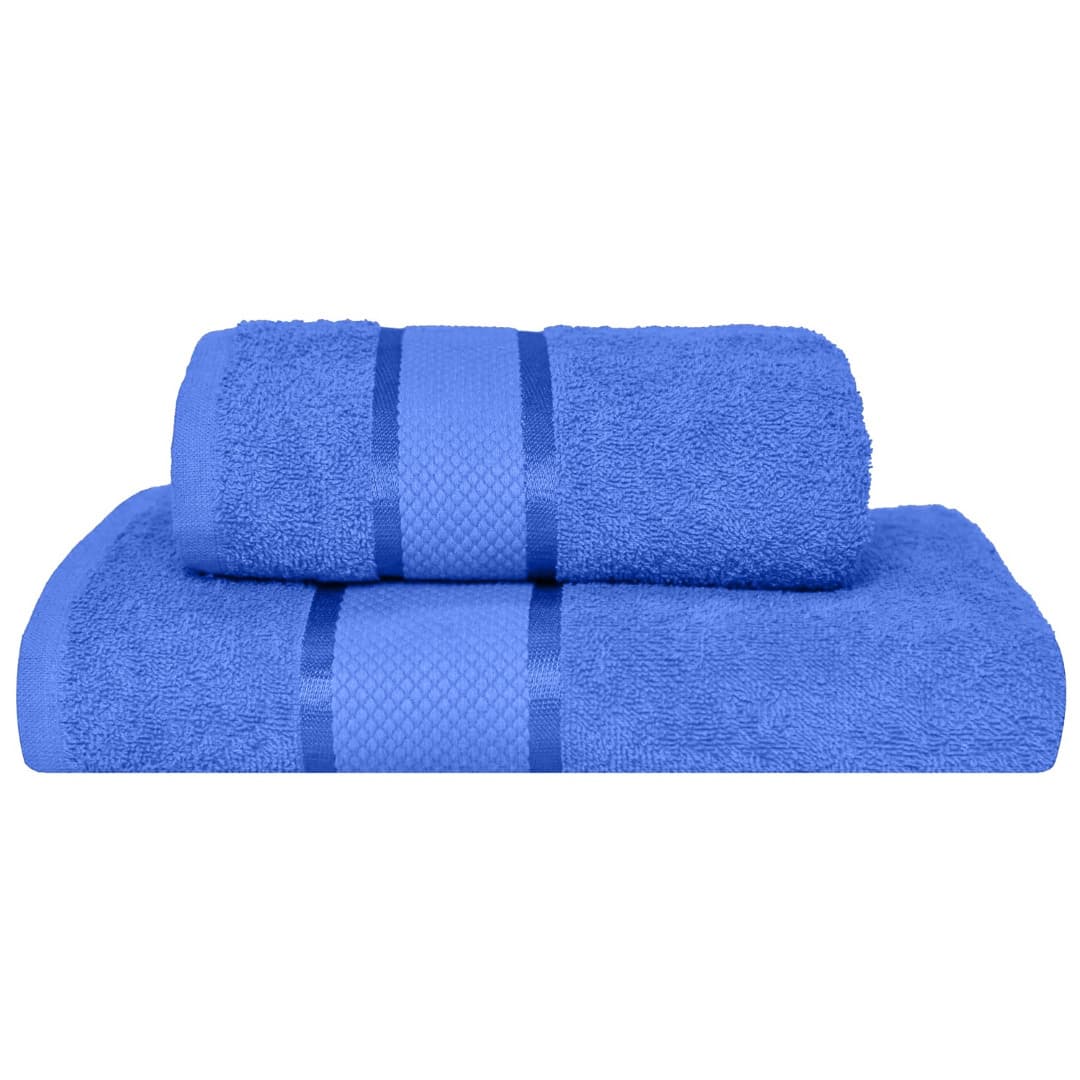 Set 2 Prosoape Baie, Bumbac 100%, 400g/m², Linii, Albastru — reducere 51% de la 99 lei la 49 lei