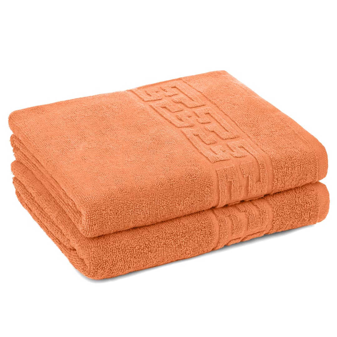 Set 2 Prosoape 50x90 cm, Greek, Bumbac 100%, 550g/m², Portocaliu — reducere 51% de la 99 lei la 49 lei