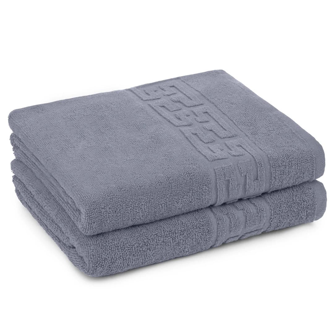 Set 2 Prosoape 50x90 cm, Greek, Bumbac 100%, 550g/m², Gri — reducere 51% de la 99 lei la 49 lei