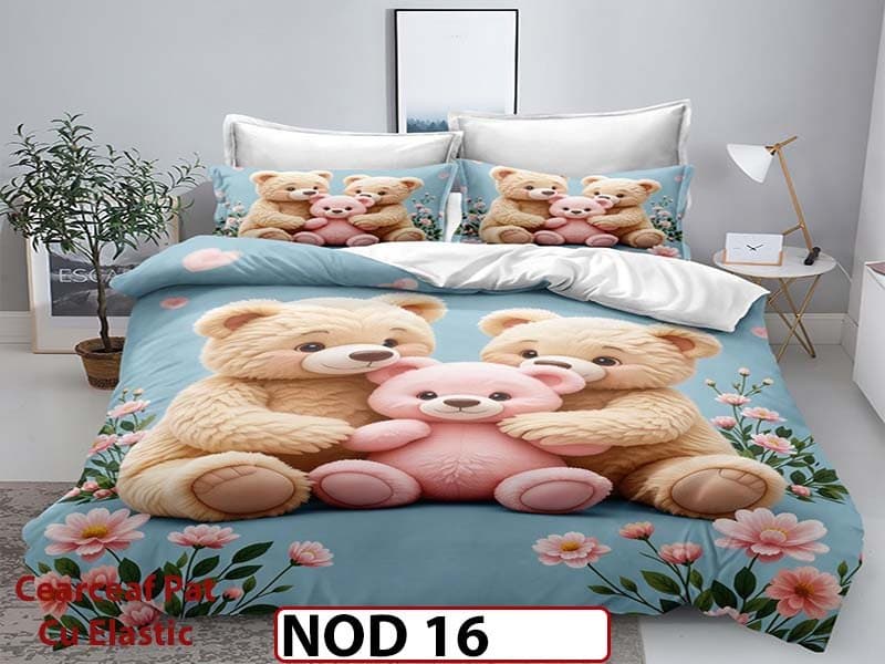 Lenjerie din finet 5D cu 6 piese si cearceaf cu elastic - NOD 16 — reducere 30% de la 199 lei la 139 lei