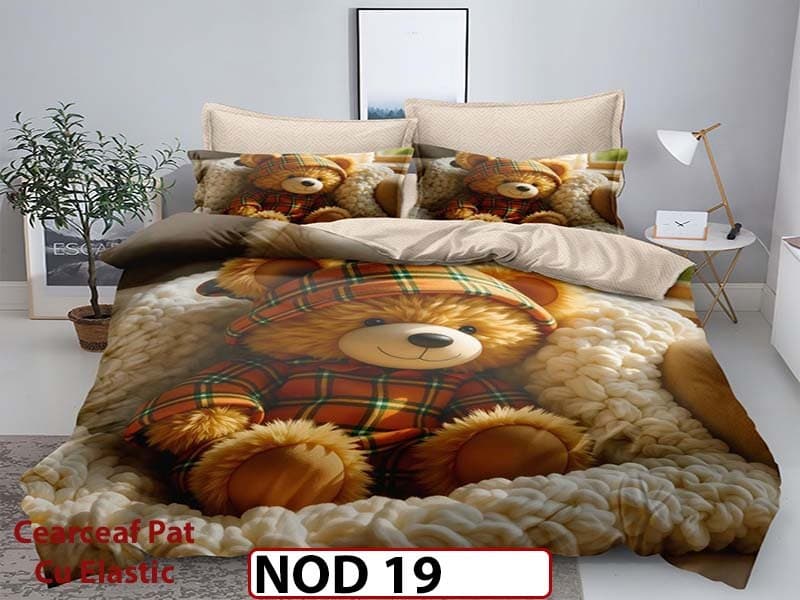 Lenjerie din finet 5D cu 6 piese si cearceaf cu elastic - NOD 19 — reducere 30% de la 199 lei la 139 lei