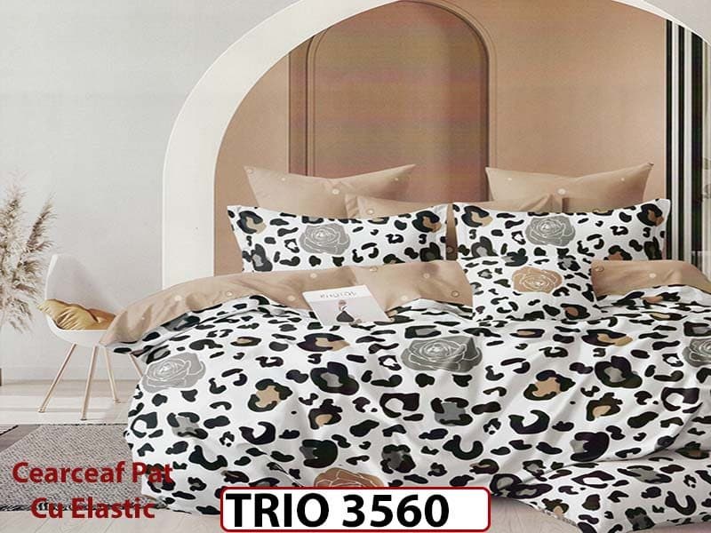 Lenjerie din FINET cu 6 piese cu cearceaf elastic - TRIO3560 — reducere 63% de la 319 lei la 119 lei