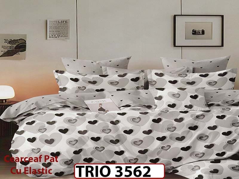 Lenjerie din FINET cu 6 piese cu cearceaf elastic - TRIO3562 — reducere 63% de la 319 lei la 119 lei