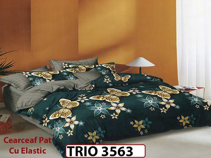 Lenjerie din FINET cu 6 piese cu cearceaf elastic - TRIO3563 — reducere 63% de la 319 lei la 119 lei
