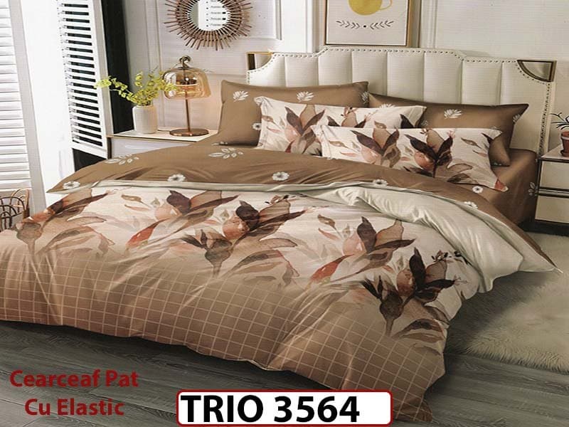 Lenjerie din FINET cu 6 piese cu cearceaf elastic - TRIO3564 — reducere 63% de la 319 lei la 119 lei