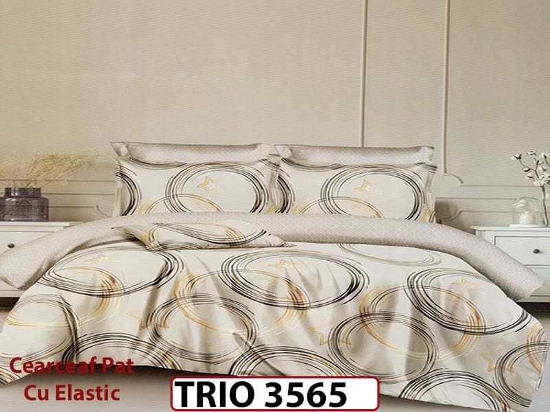Lenjerie din FINET cu 6 piese cu cearceaf elastic - TRIO3565 — reducere 63% de la 319 lei la 119 lei