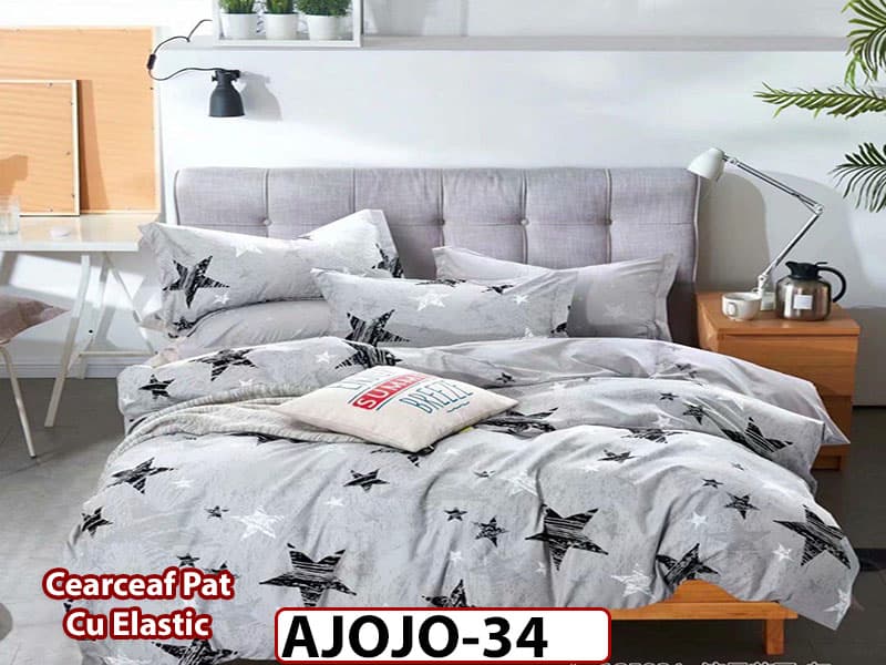 Lenjerie din finet 6 piese si cearceaf cu Elastic - AJOJO34 — reducere 33% de la 209 lei la 139 lei