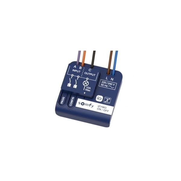 Receptor Somfy IZYMO io, Control lumina ON / OFF, Compatibil cu Unitate de comanda Tahoma Resigilat — reducere 26% de la 394 lei la 292,44 lei