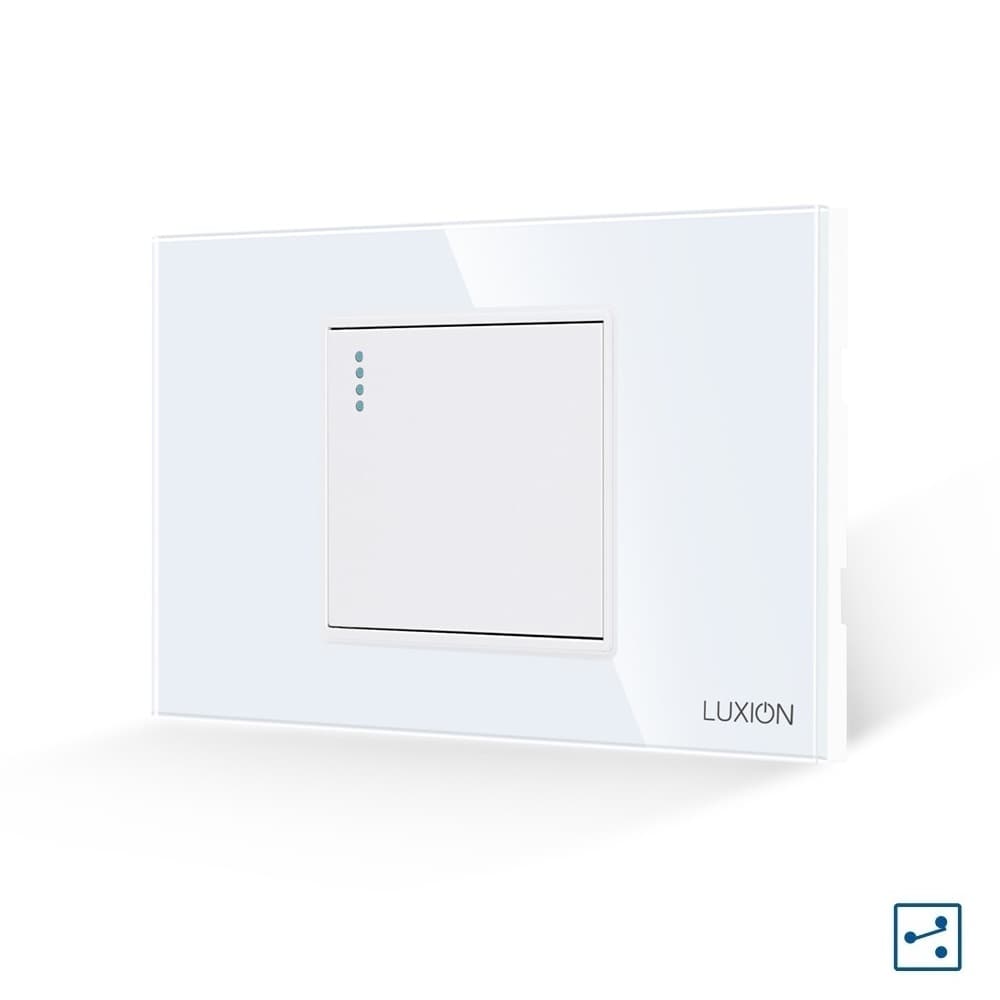 Intrerupator Simplu Cap Scara Mecanic LUXION cu Rama din Sticla, Standard Italian, 2/3M — reducere 26% de la 48 lei la 35,29 lei