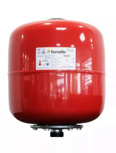 Vas expansiune termic Fornello 35 litri, vertical culoare rosu, presiune maxima 10 bar, membrana EPDM — reducere 10% de la 22.268 lei la 20.041 lei