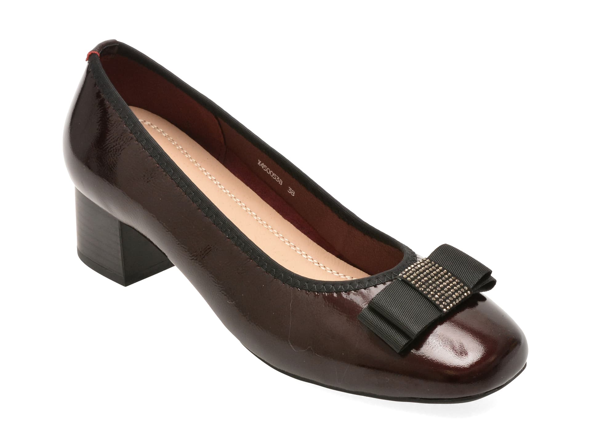 Pantofi eleganti KARISMA visinii, X450053, din piele naturala lacuita — reducere 20% de la 199 lei la 159 lei