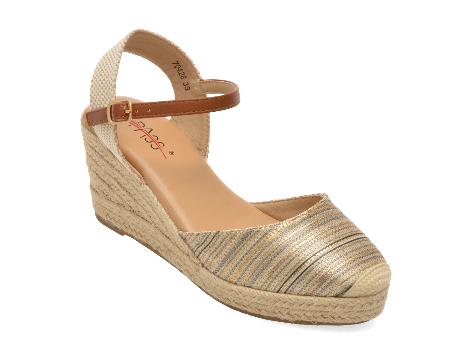 Pantofi PASS COLLECTION bej, 70428, din material textil — reducere 52% de la 349 lei la 167 lei