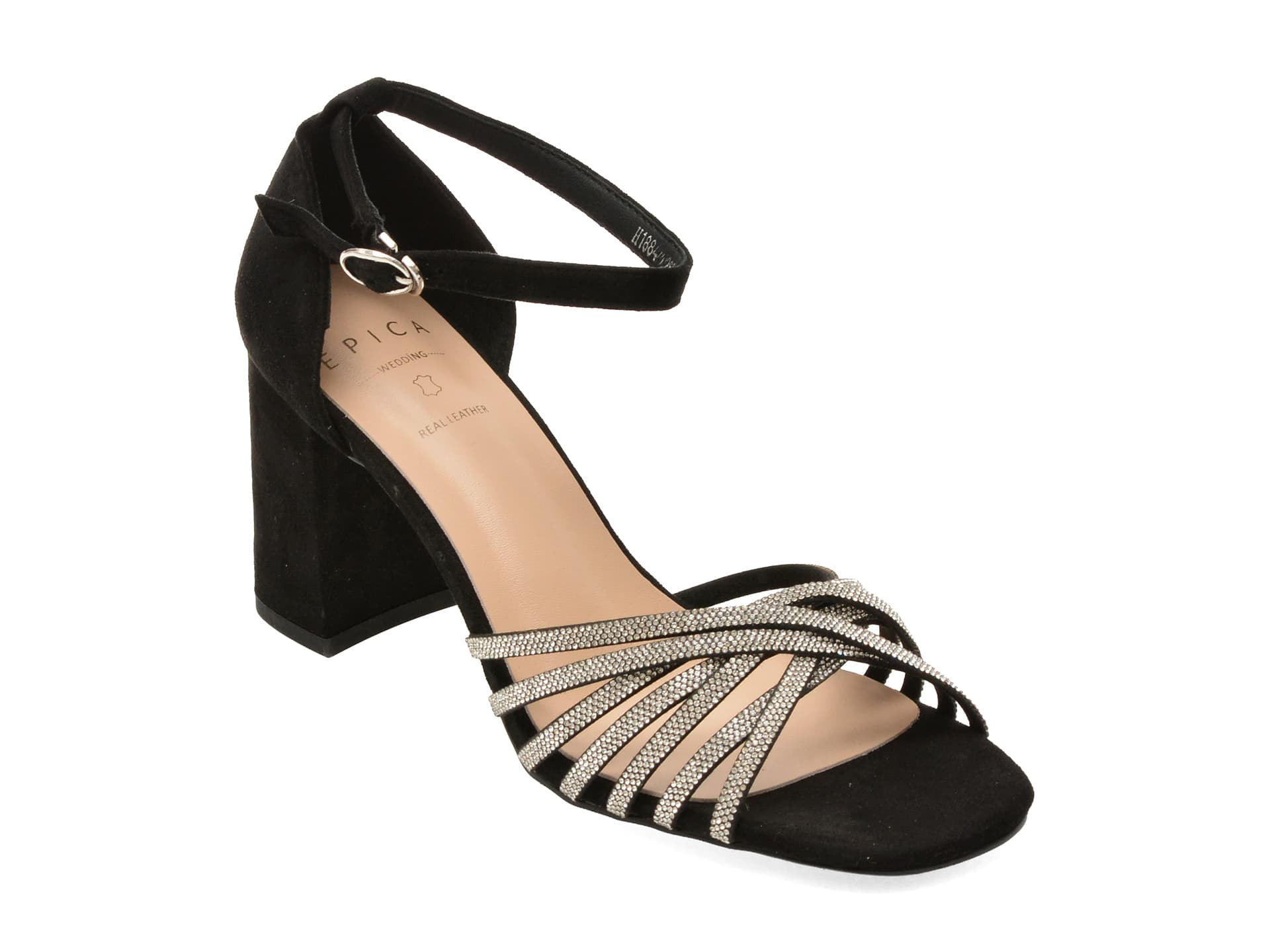 Sandale elegante EPICA negre, 8842600, din piele ecologica — reducere 20% de la 199 lei la 159 lei