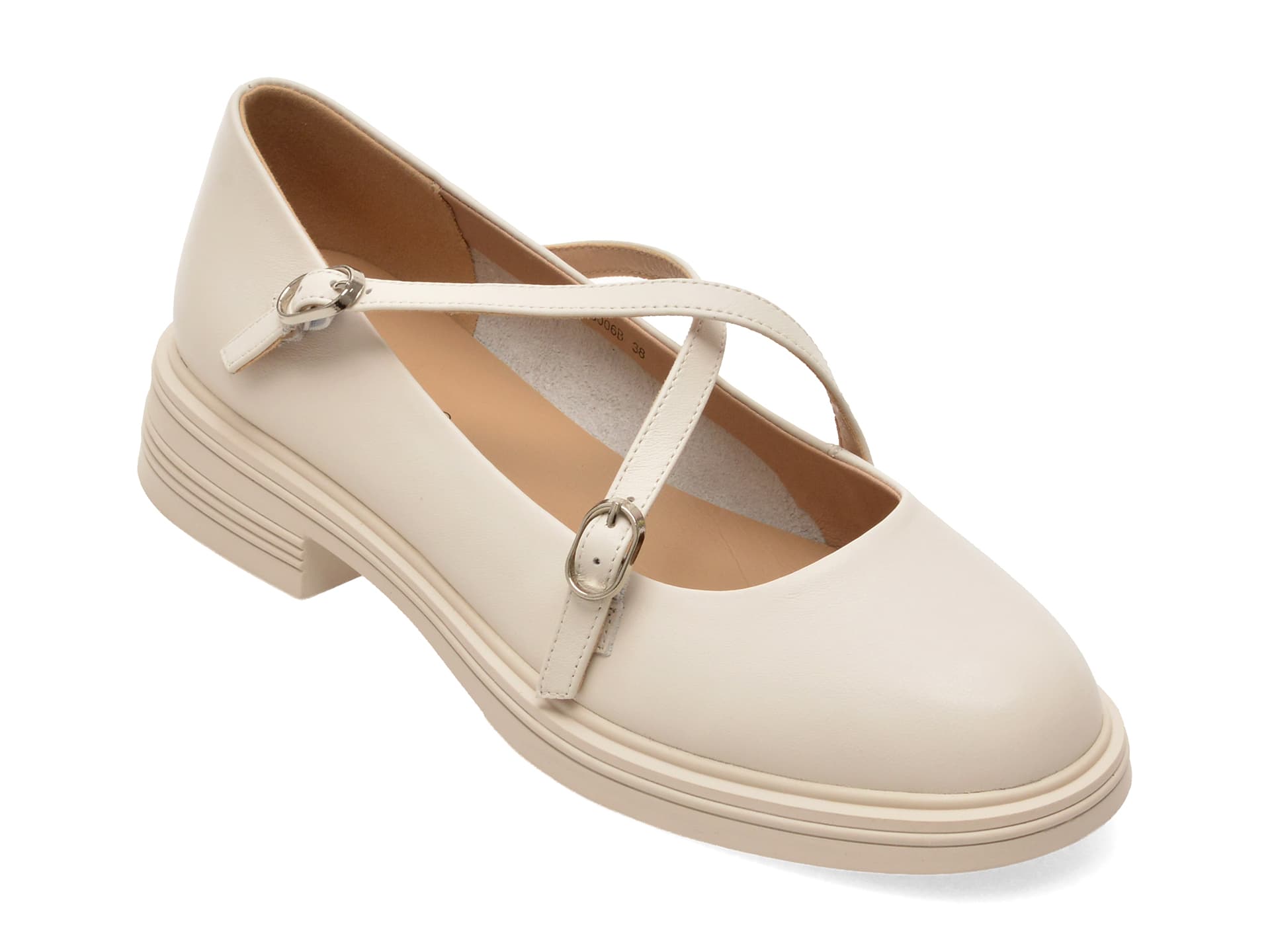 Pantofi PASS COLLECTION albi, DL60006, din piele naturala — reducere 30% de la 199 lei la 139 lei