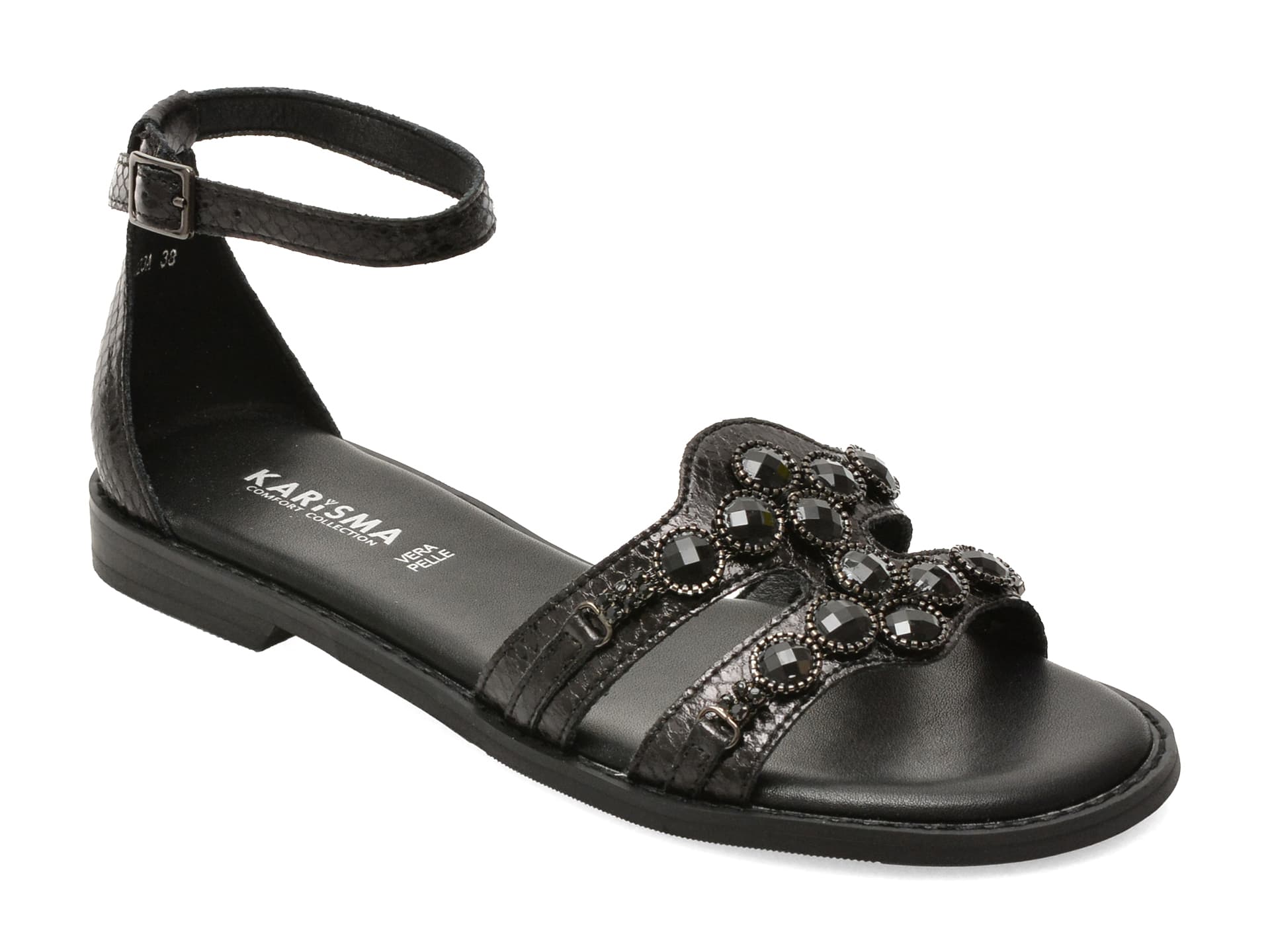 Sandale KARISMA negre, VA60023, din piele naturala — reducere 30% de la 199 lei la 139 lei