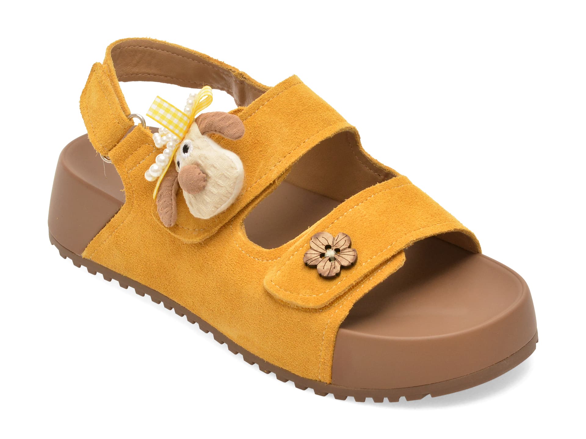 Sandale GRYXX galbene, XJ022, din piele intoarsa — reducere 15% de la 379 lei la 322 lei