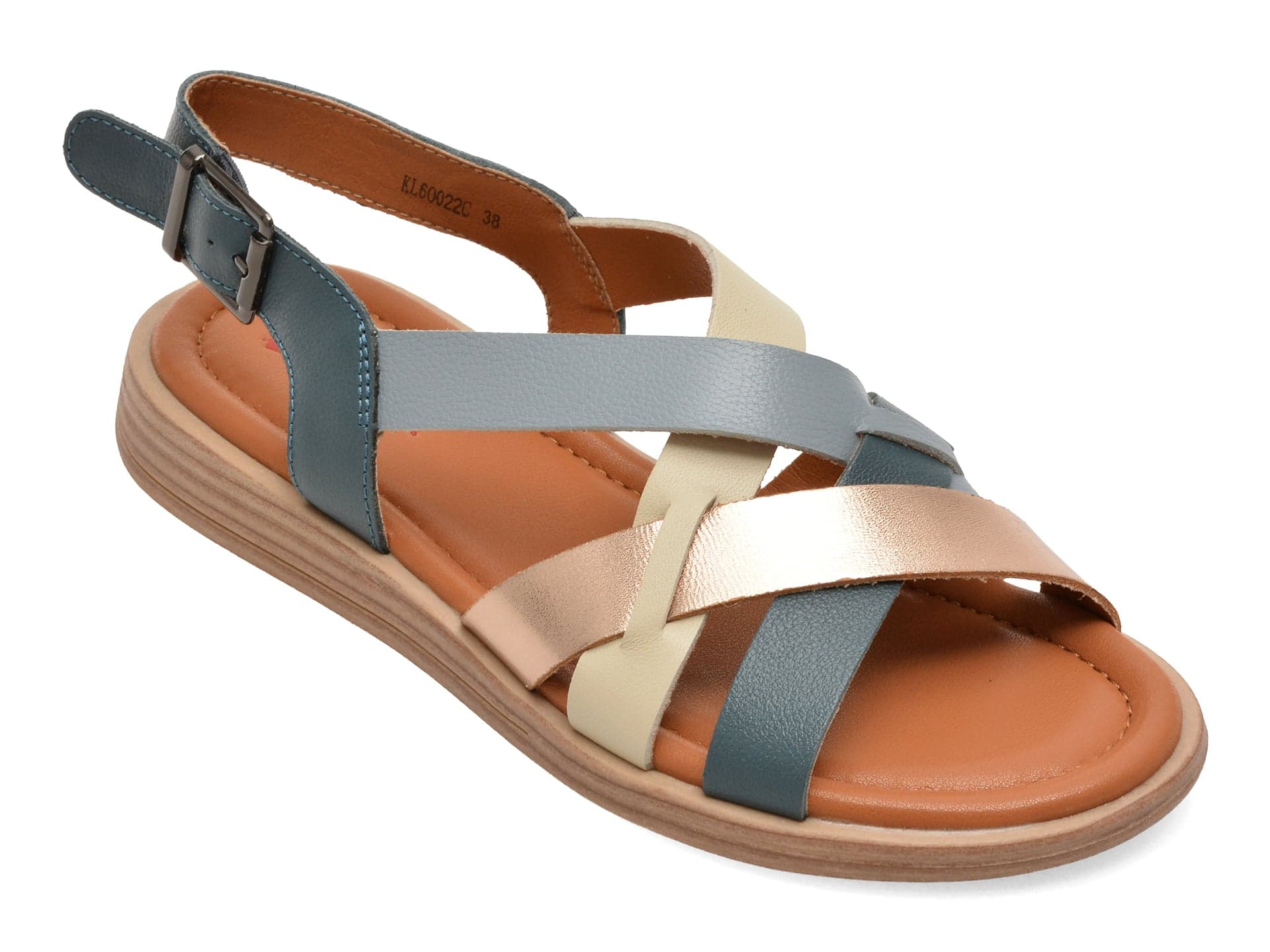 Sandale PASS COLLECTION bleumarin, KL60022, din piele naturala — reducere 20% de la 179 lei la 143 lei