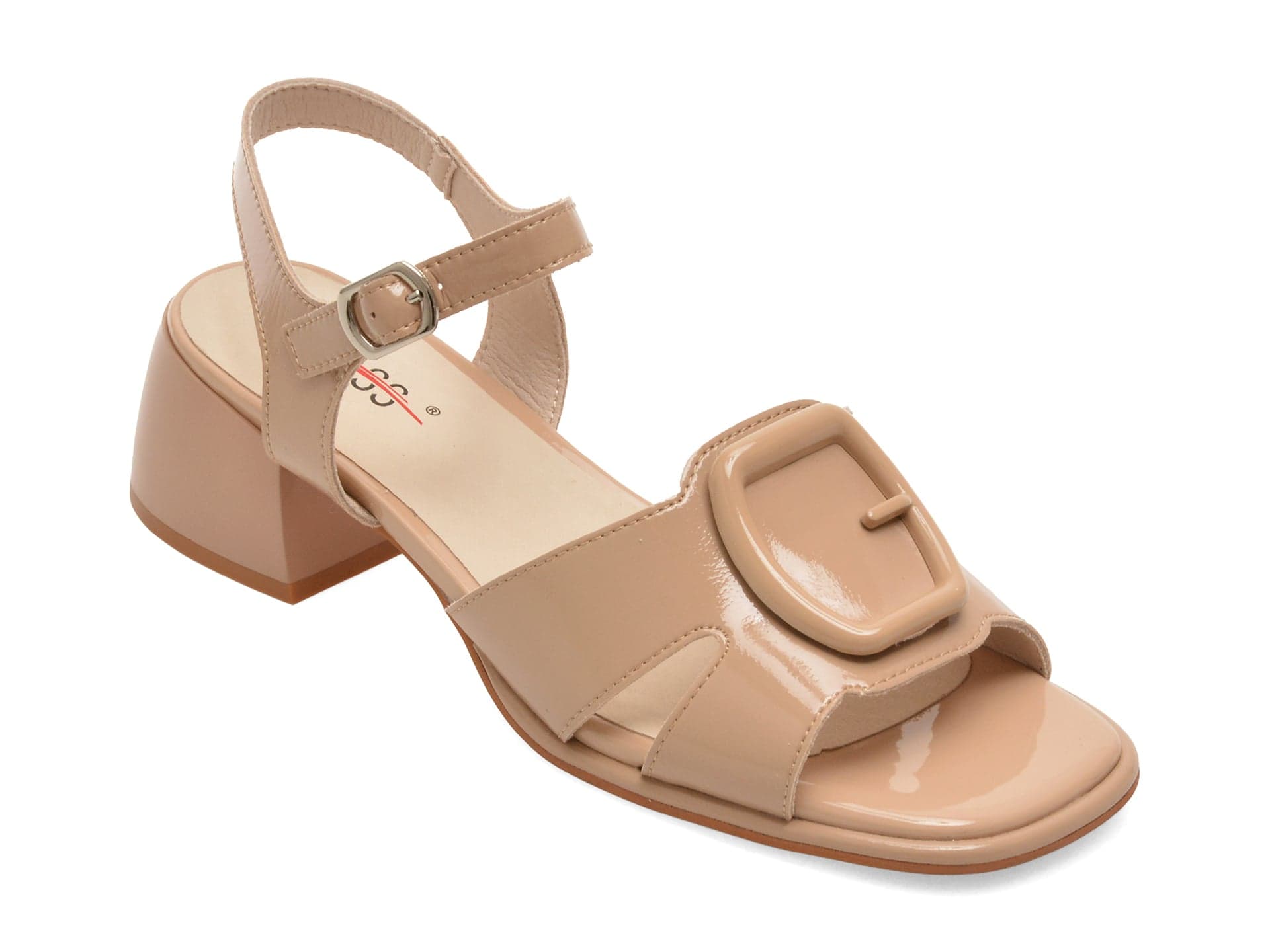 Sandale PASS COLLECTION bej, W160032, din piele naturala lacuita — reducere 20% de la 199 lei la 159 lei