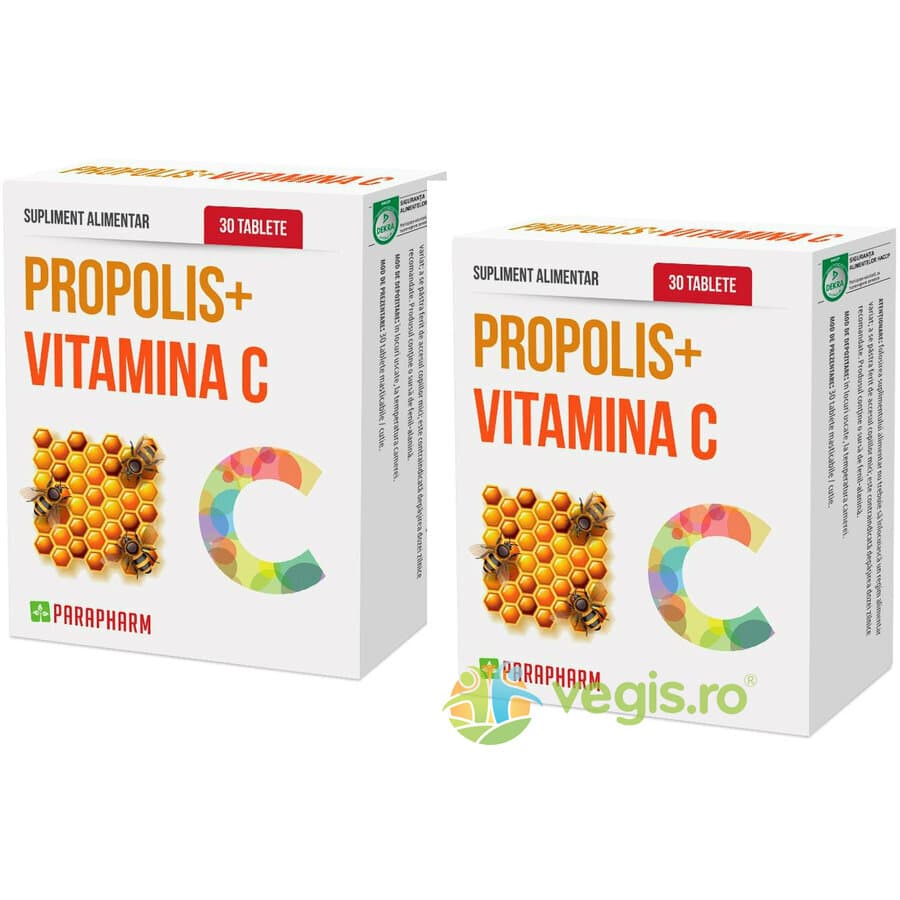 Pachet Propolis + Vitamina C 30tb+30tb — reducere 50% de la 45 lei la 22,5 lei