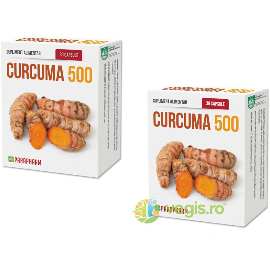 Pachet Curcuma 500 30cps+30cps — reducere 50% de la 83,01 lei la 41,5 lei