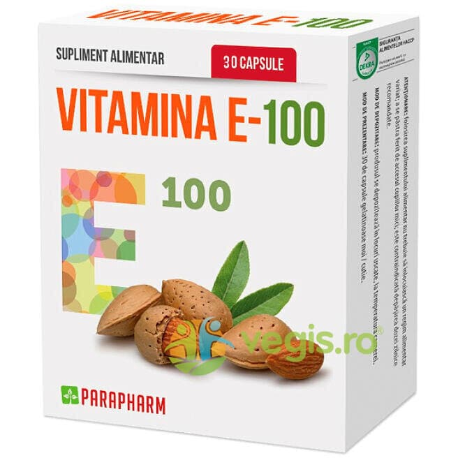 Vitamina E-100 30cps — reducere 25% de la 32,5 lei la 24,37 lei