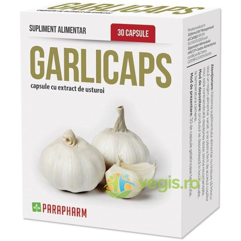 Garlicaps - Capsule Cu Extract De Usturoi 30cps — reducere 25% de la 27,5 lei la 20,63 lei