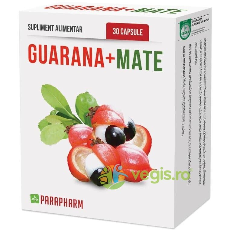 Guarana + Mate 30cps — reducere 25% de la 33,9 lei la 25,43 lei