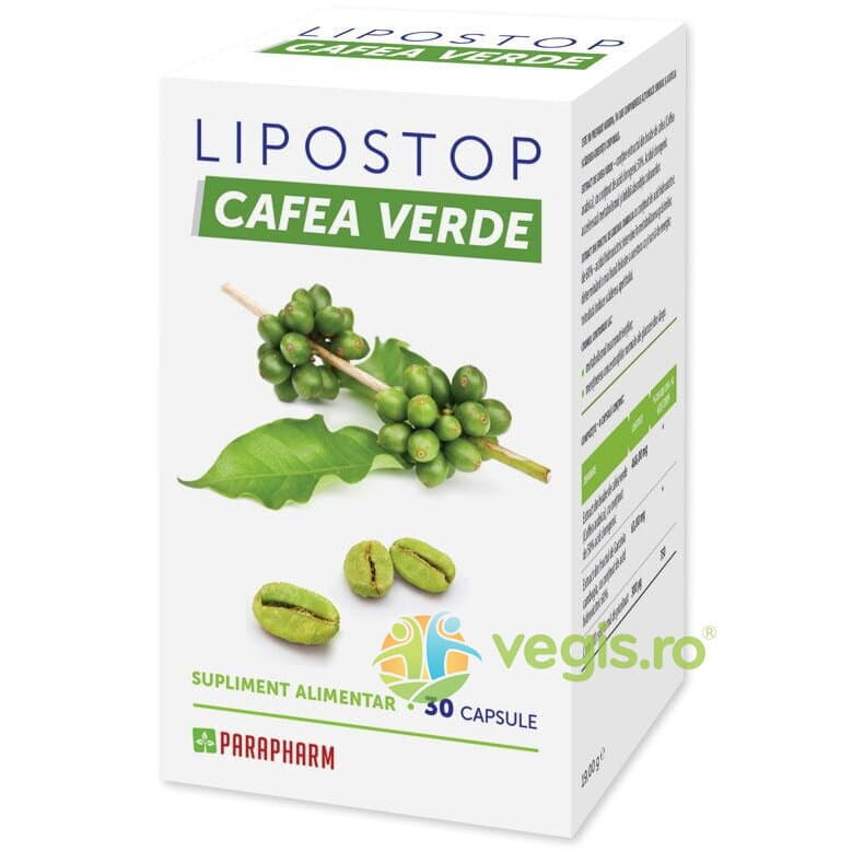 Lipostop cu Extract de Cafea Verde 30cps — reducere 25% de la 48,5 lei la 36,37 lei