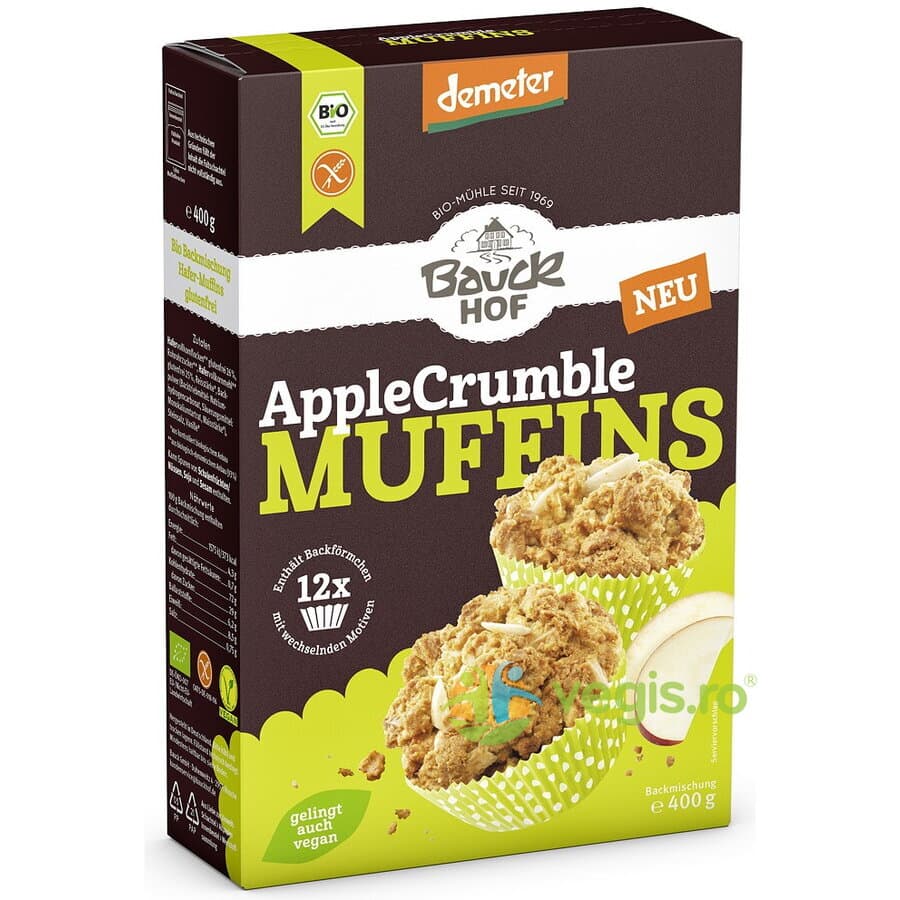 Mix pentru Briose cu Mere fara Gluten Ecologic/Bio 400g — reducere 35% de la 32,24 lei la 20,95 lei