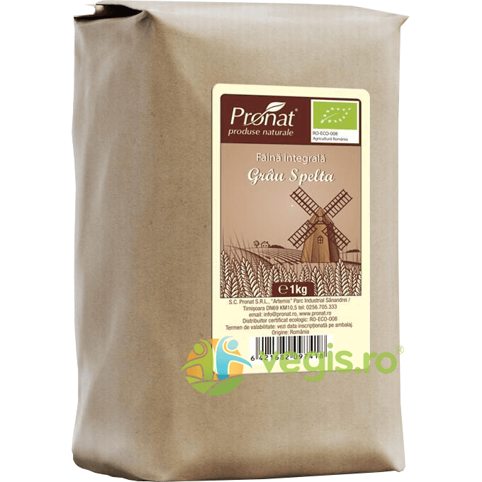 Faina Integrala de Grau Spelta Ecologica/Bio 1kg — reducere 20% de la 17,65 lei la 14,12 lei