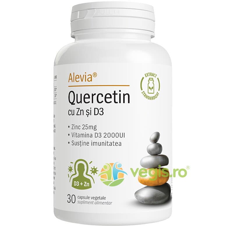Quercetin cu Zn si D3 30cps — reducere 35% de la 55,9 lei la 36,33 lei
