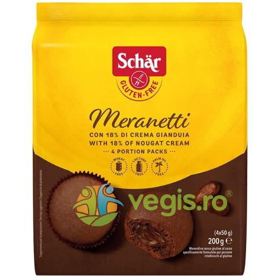 Briose cu Cacao fara Gluten Meranetti 200g — reducere 40% de la 20,94 lei la 12,56 lei