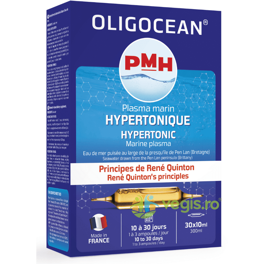 Plasma Marina Hipertonic Oligocean – Metoda Rene Quinton 30 fiole x 10ml, Laboratoires Super Diet — reducere 10% de la 105,9 lei la 95,31 lei