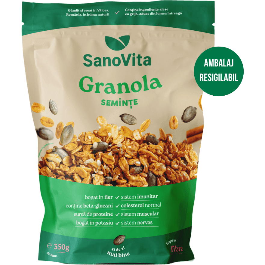 Granola cu Seminte 350g — reducere 40% de la 37,5 lei la 22,5 lei