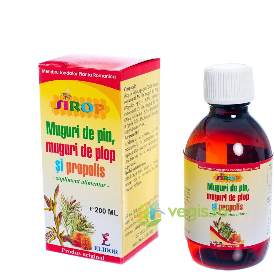 Sirop din Muguri de Pin, Muguri de Plop si Propolis 200ml — reducere 30% de la 29,9 lei la 20,93 lei