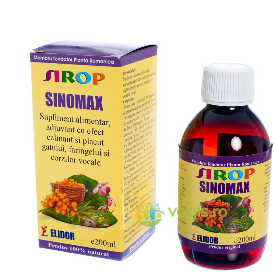 Sirop Sinomax (Sustine Respiratia) 200ml — reducere 35% de la 31,53 lei la 20,5 lei