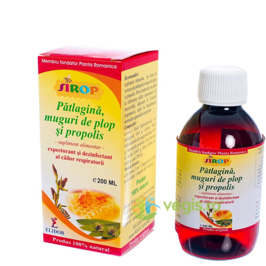 Sirop de Patlagina, Muguri de Plop si Propolis 200ml — reducere 30% de la 31,53 lei la 22,07 lei