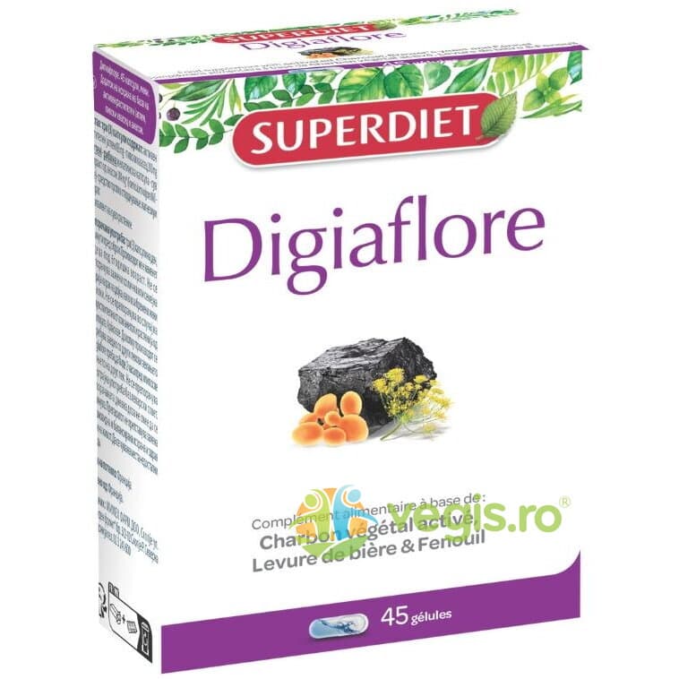 Digiaflore Carbune Activ si Drojdie 45cps — reducere 30% de la 61 lei la 42,7 lei