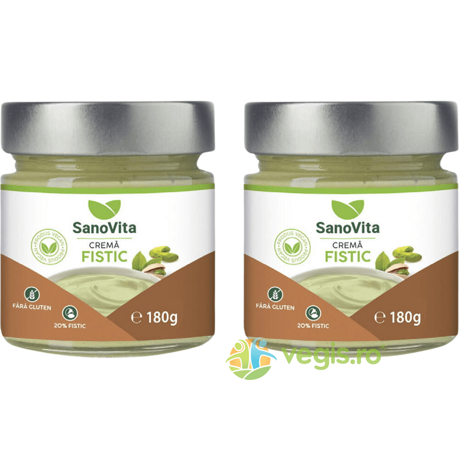 Pachet Crema de Fistic (20%) fara Gluten 180g + 180g — reducere 52% de la 93 lei la 44,64 lei