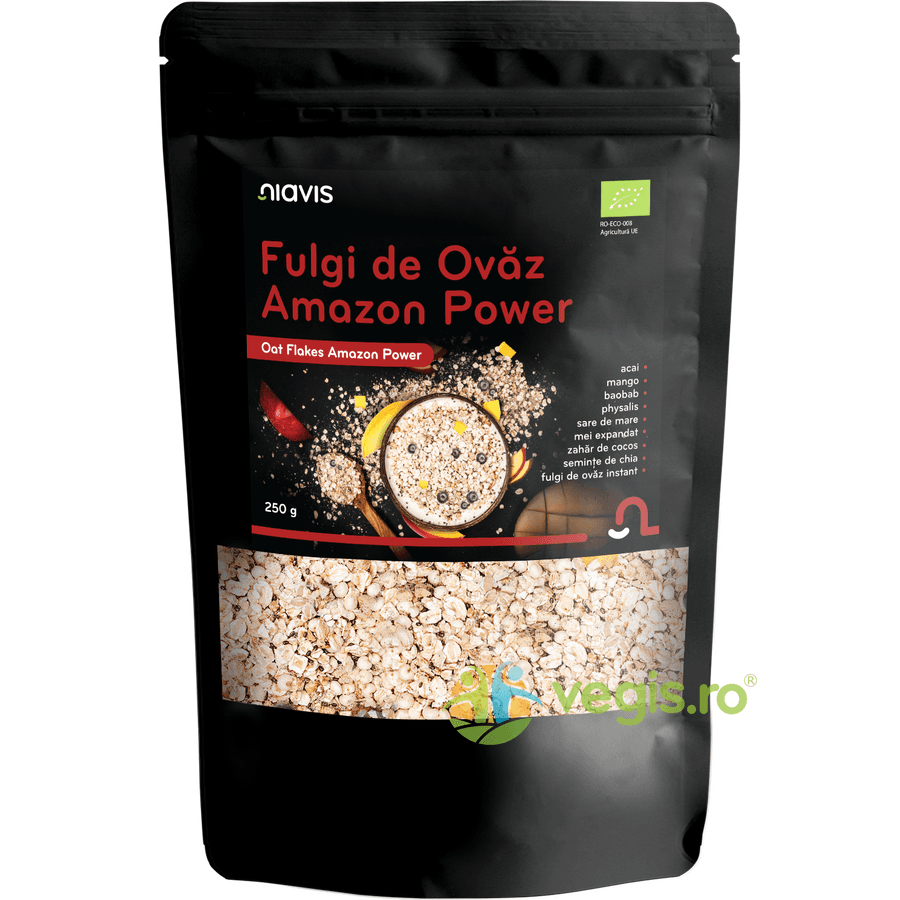 Fulgi de Ovaz Amazon Power Ecologici/Bio 250g — reducere 50% de la 36,5 lei la 18,25 lei