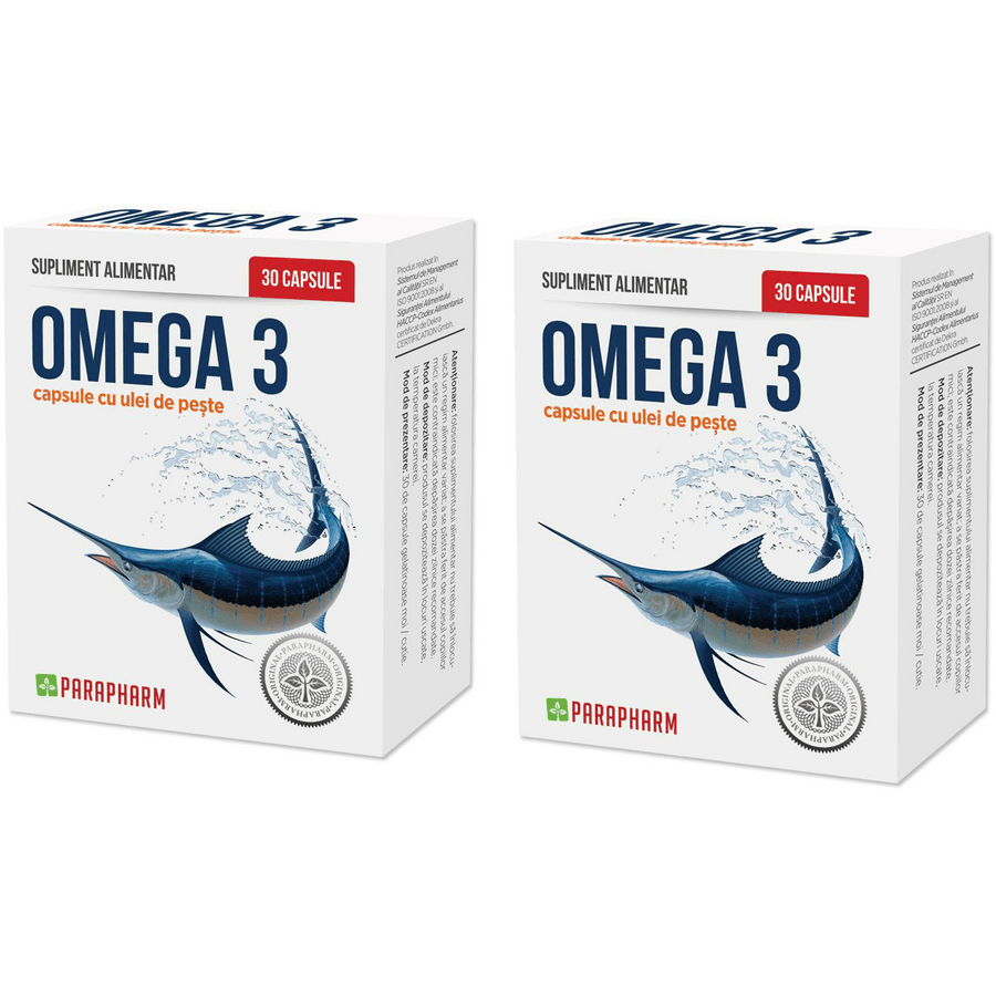Pachet Omega 3 Ulei De Peste 30cps + 30cps — reducere 50% de la 54,99 lei la 27,49 lei