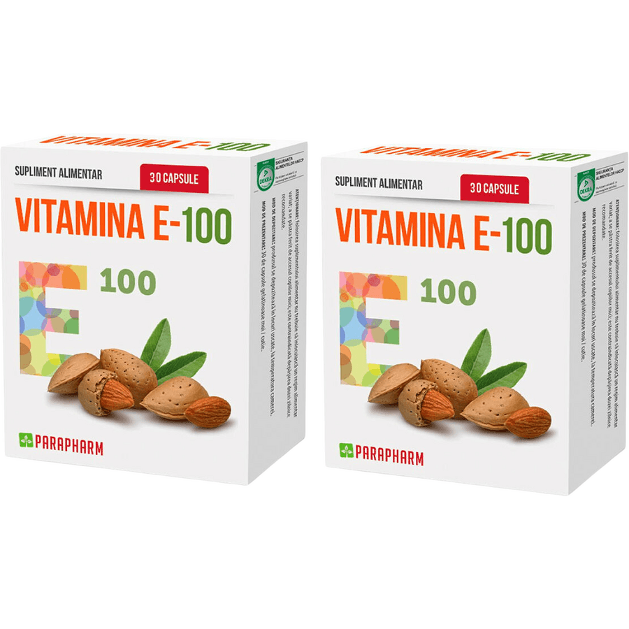 Pachet Vitamina E-100 30cps+30cps — reducere 50% de la 65 lei la 32,5 lei