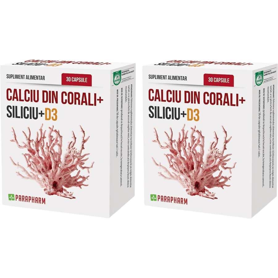 Pachet Calciu din Corali+Si+D3 30cps+30cps — reducere 50% de la 71,8 lei la 35,9 lei