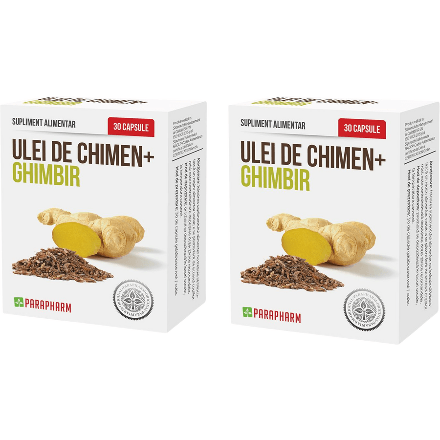 Pachet Ulei de Chimen + Ghimbir 30cps + 30cps — reducere 50% de la 81 lei la 40,5 lei