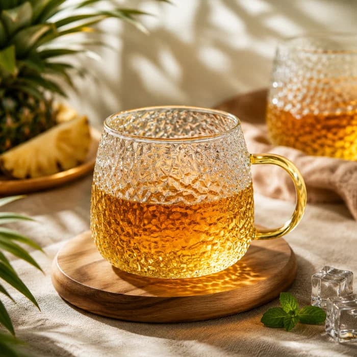 Cana Ananas cu maner transparent — reducere 59% de la 57 lei la 23,14 lei