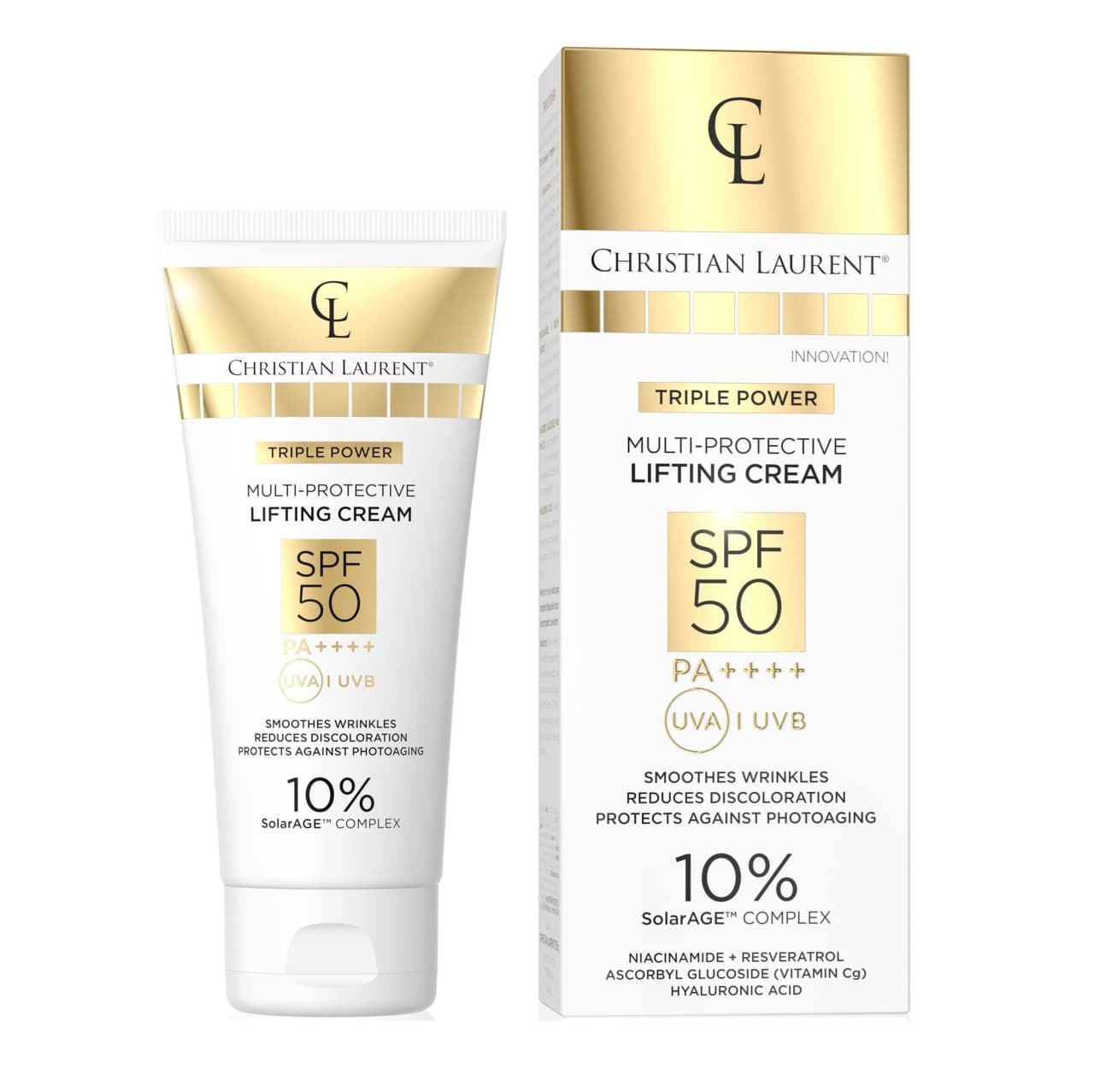 Crema de fata Christian Laurent Triple Power Multi-Protective Lifting Cream, SPF 50, 30 ml — reducere 43% de la 102 lei la 57,85 lei