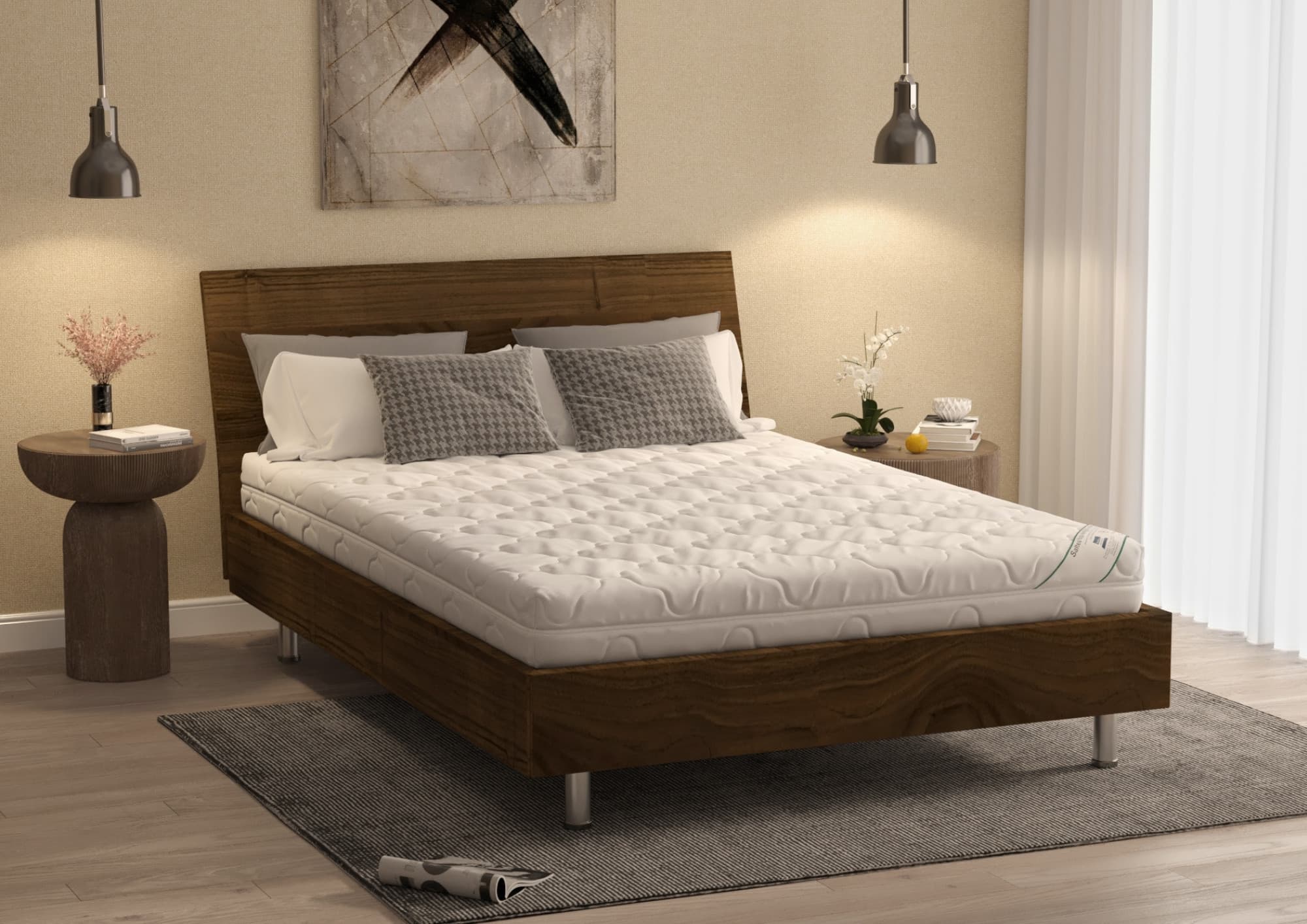 Saltea cu spumă poliuretanică HypoallergenicMed PolyCotton 140x200, hipoalergenică, husă lavabilă și detașabilă cu fermoar, fermitate medie — reducere 15% de la 754,01 lei la 640,91 lei