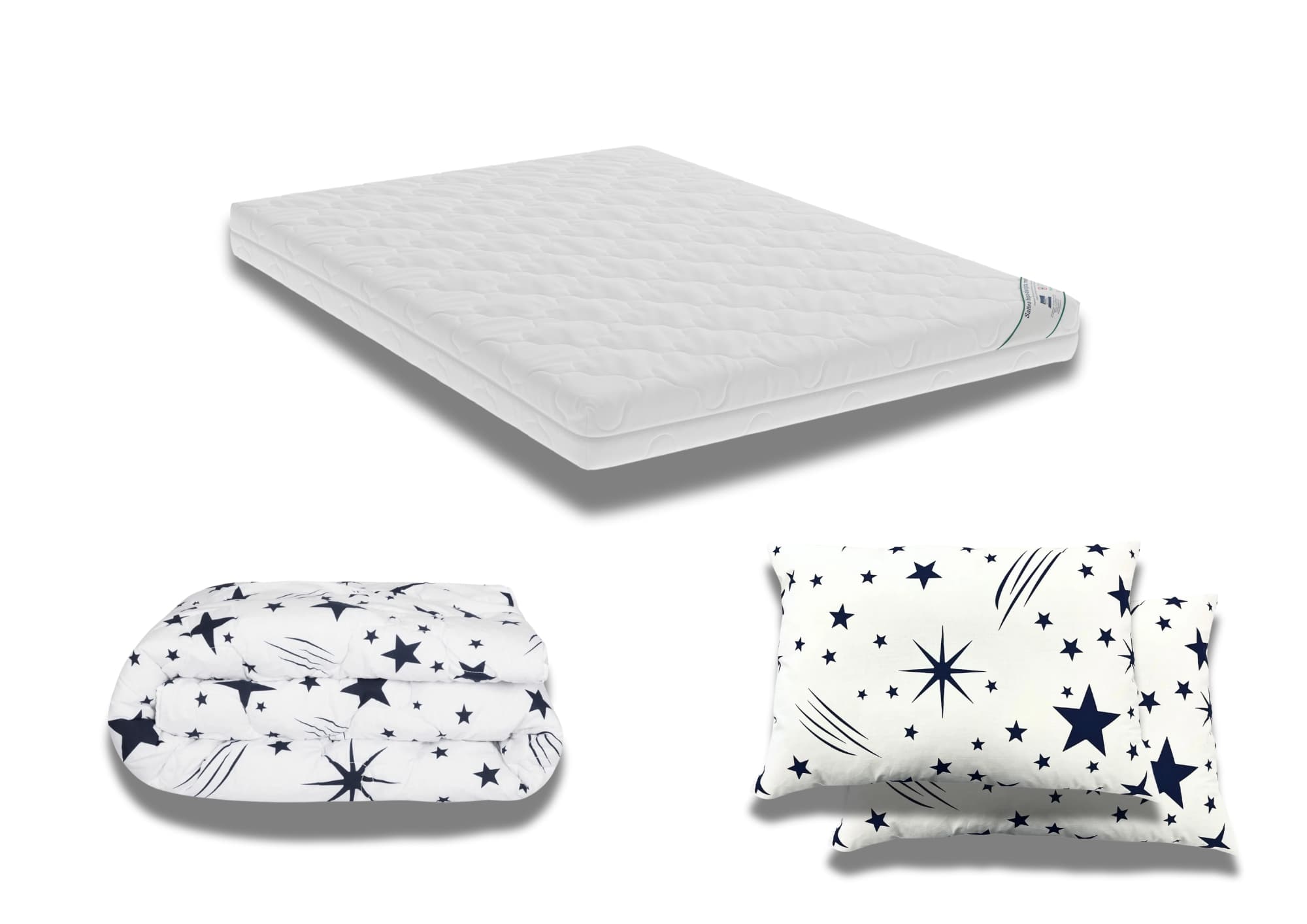 Pachet Promo: Saltea HypoallergenicMed PolyCotton 180x200x16 + Pilota bumbac Stelute 200x220 + 2 Perne bumbac Stelute 50x70 — reducere 30% de la 1.149,73 lei la 809,99 lei