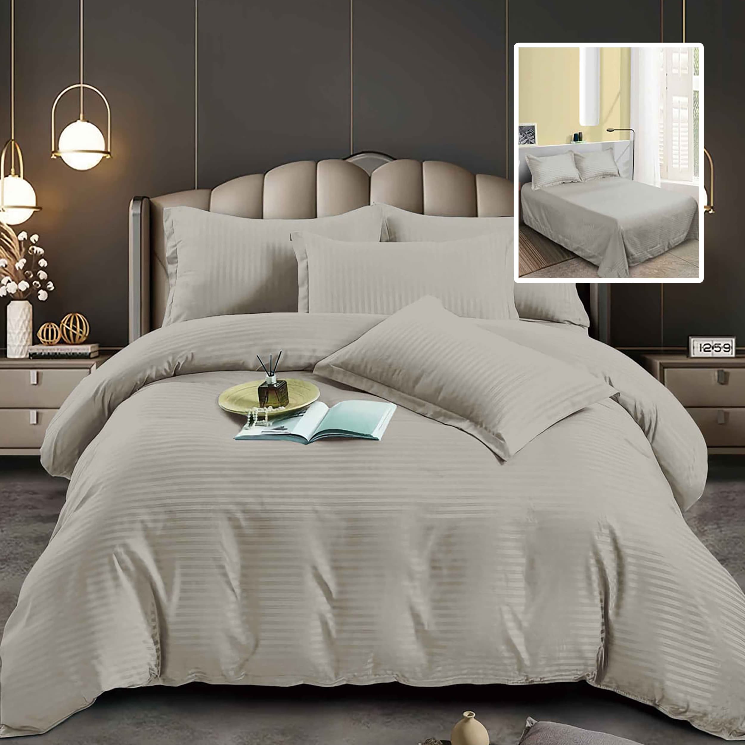 Set lenjerie de pat pentru 2 persoane XXL, Bumbac Damasc Policotton, 4 piese, Cearceaf pat 230x260, Cearceaf pilota 220x200, Fete de perne 50x70 x 2, Alb — reducere 25% de la 173,79 lei la 130 lei