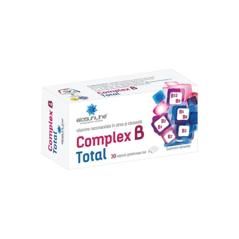 BioSunLine Complex B Total, 30 caspule — reducere 20% de la 34,9 lei la 27,92 lei